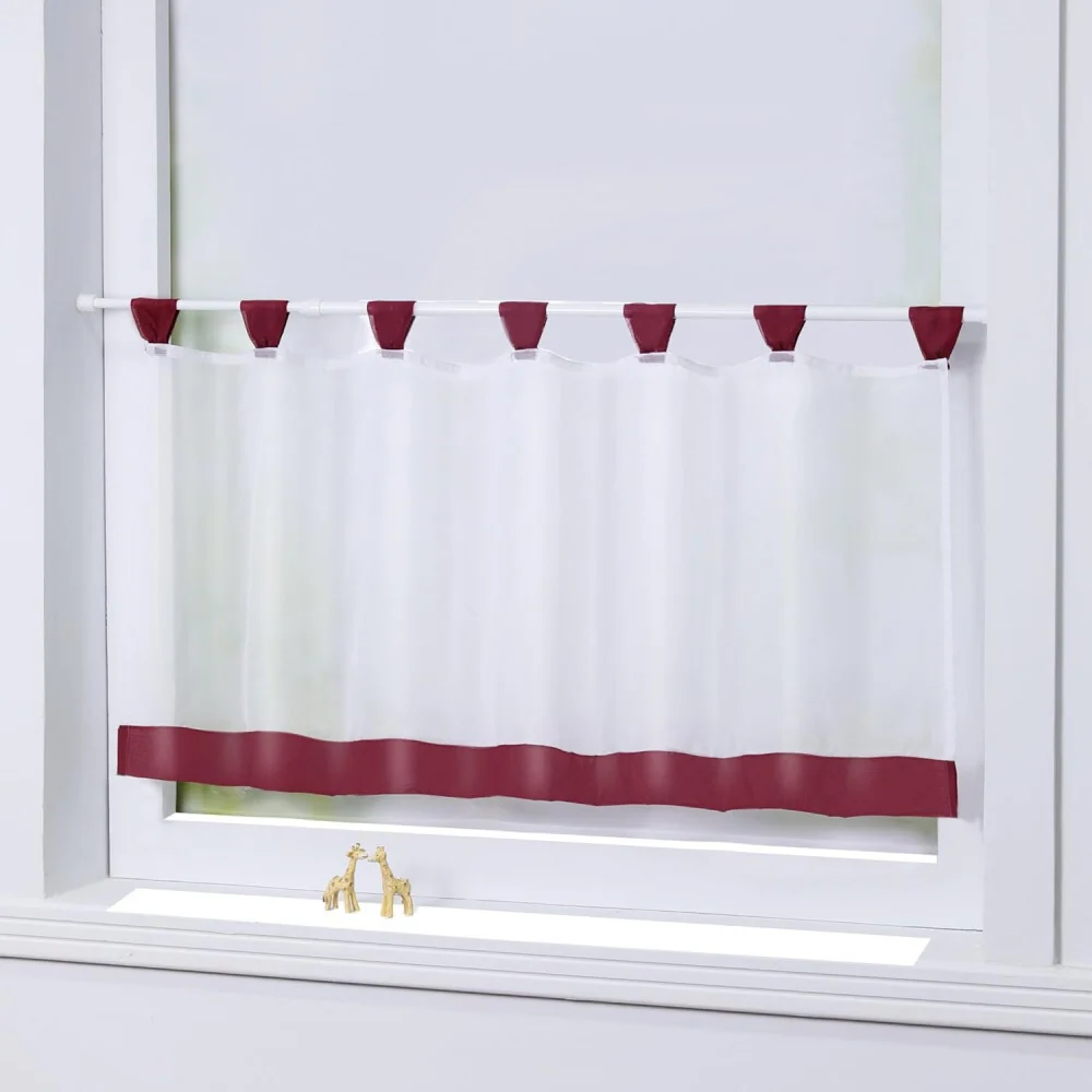 Joyswahl Fehér Panelfüggöny Bordó Csíkkal - 120x45 cm Méret