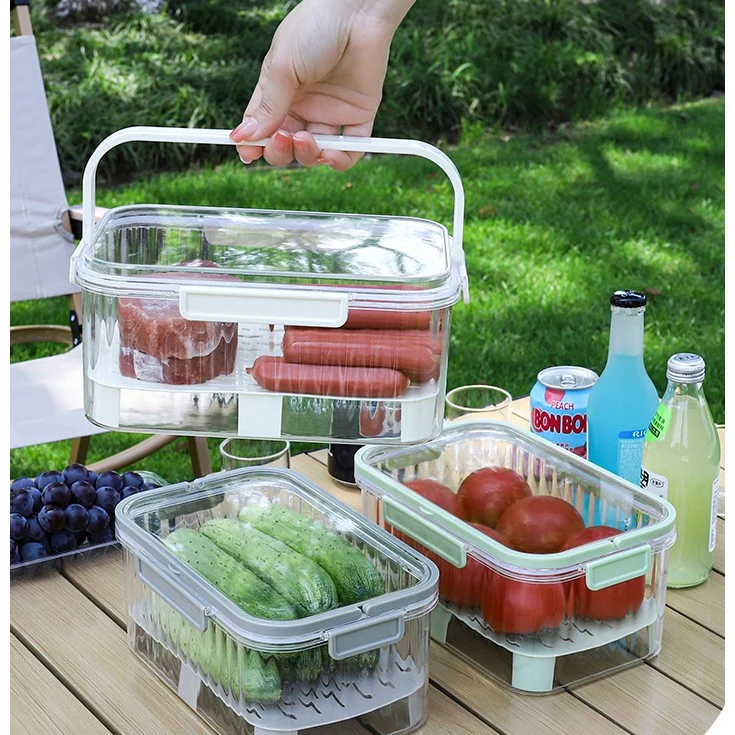 Hordozható uzsonnásdoboz jégleválasztóval, szürke | FreshBox