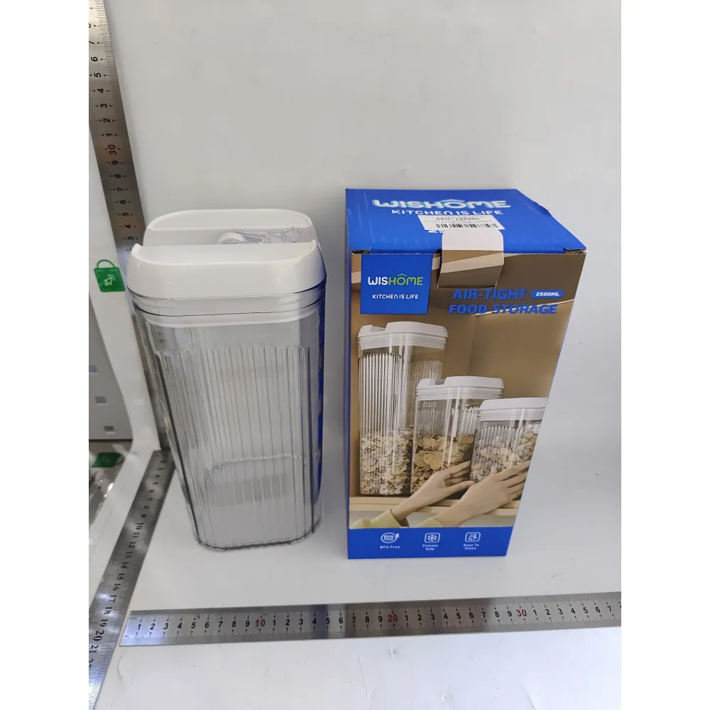 Élelmiszer Tároló Doboz, Vivimall, Konténer Típusú Doboz, 2.5L, 12.5x12.5x26 cm, Gabonafélék Tároló Edénye Konyhába, Átlát...