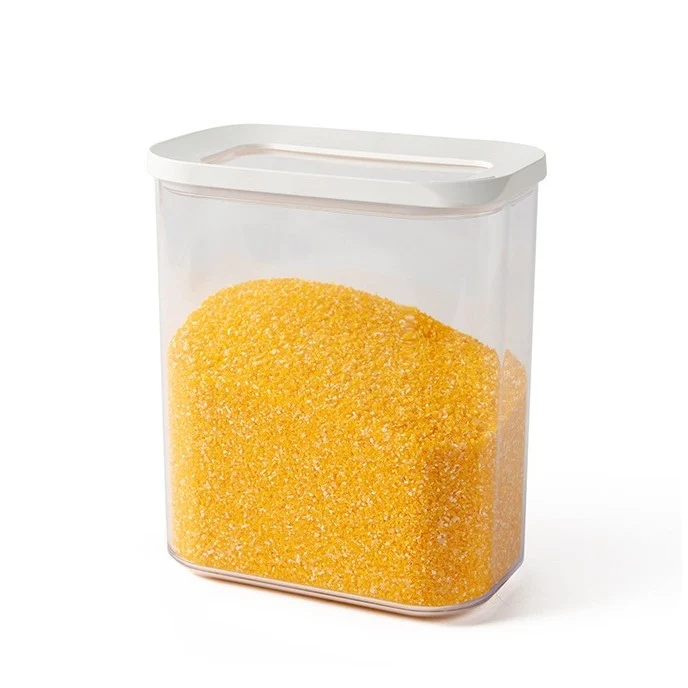 Élelmiszer Tárolódoboz, Vivimall, 1.5L, Fehér Tető, ABS+Szilikon, 14.5 x 9 x 16.7 cm, Átlátszó