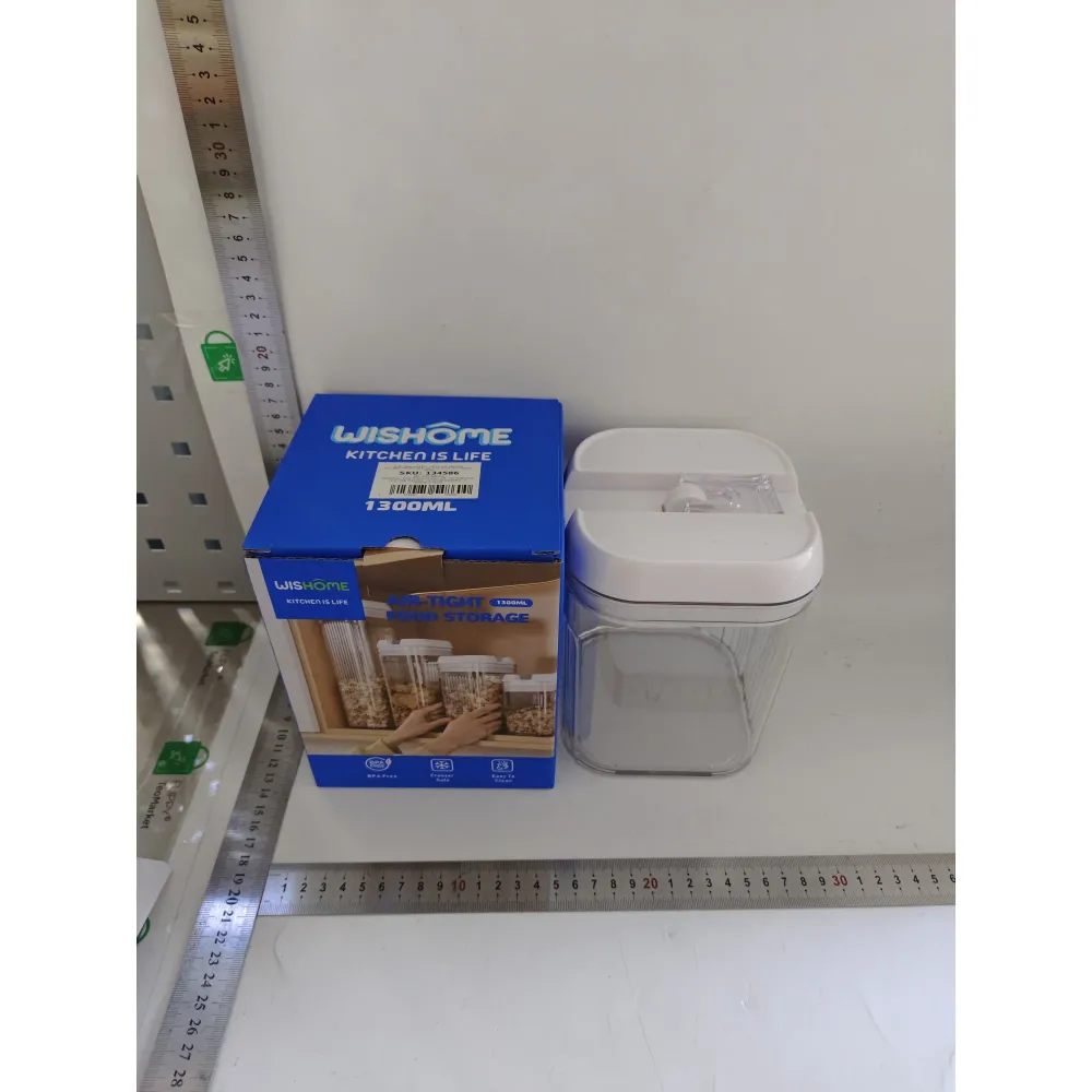 Élelmiszertartó doboz, Vivimall, Konyhai tároló doboz, Fűszertartó, PET ABS Szilikon, 12.5 x 12.5 x 16.5 cm, 461 g, 1.3L,...