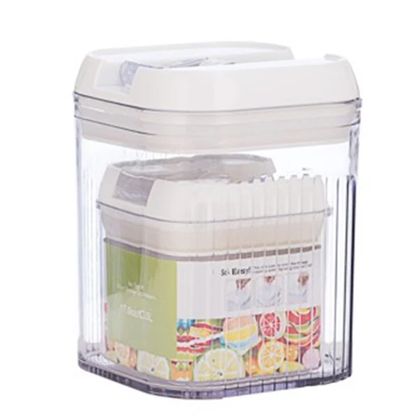 Élelmiszertároló dobozok, Vivimall, 2 db-os konténerkészlet, gabonatartályok konyhába, 0,5 L-10x10,5 cm, 1,3 L-12,5x12,5x1...