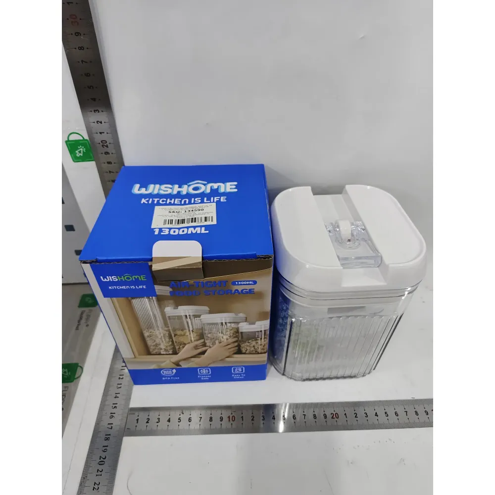 Élelmiszertároló dobozok, Vivimall, 2 db-os konténerkészlet, gabonatartályok konyhába, 0,5 L-10x10,5 cm, 1,3 L-12,5x12,5x1...