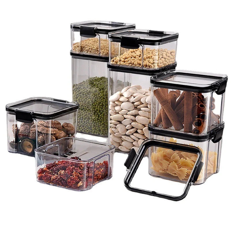 6 db műanyag tartálykészlet, Vivimall, élelmiszerekhez/tárgyakhoz, légmentesen záródó, 2 x 460 ml, 2 x 700 ml, 1 x 1300 ml...