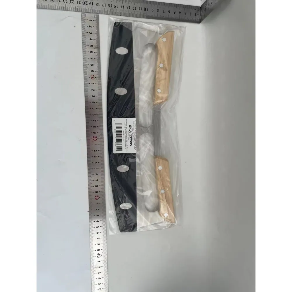 Pizzavágó és Szeletelő, Vivimall, Rozsdamentes Acél, Fedéllel, Kétrészes Fa Fogantyú, Csúszásgátló, Sima és Éles Penge, 34...