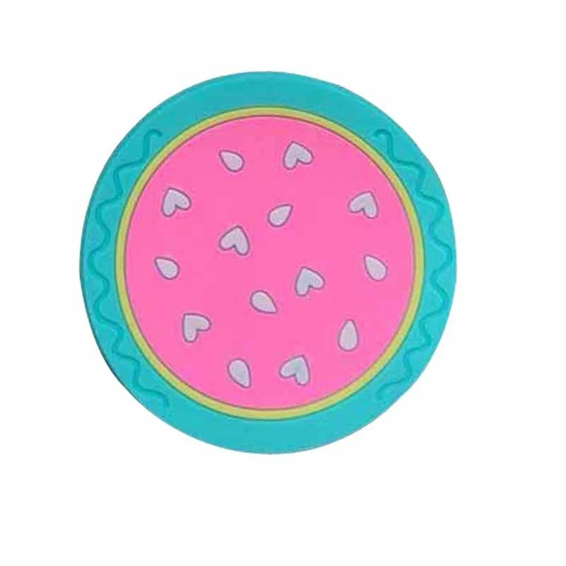 Poháralátét, Vivimall, Dinnye minta, PVC, 10 cm, Hőálló, Zöld/Rózsaszín