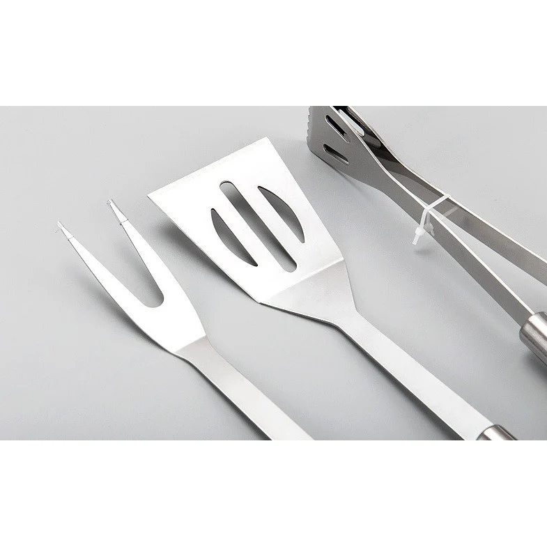 7 részes grillkészlet, Vivimall, rozsdamentes acél, Oxford táska, ezüst