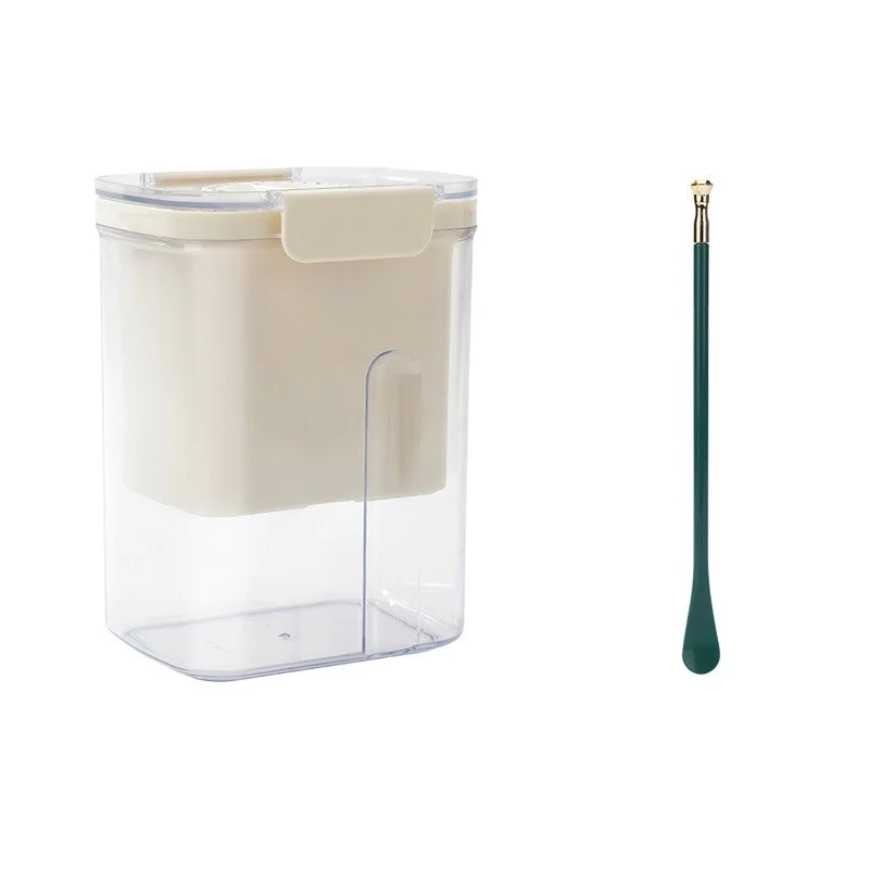Sajtprés készlet, Vivimall, Joghurt szűrő, Görög joghurt szűrő, Tejszűrő, 18x9.7x13 cm, Zöld kanál 20x1.6 cm, Fehér