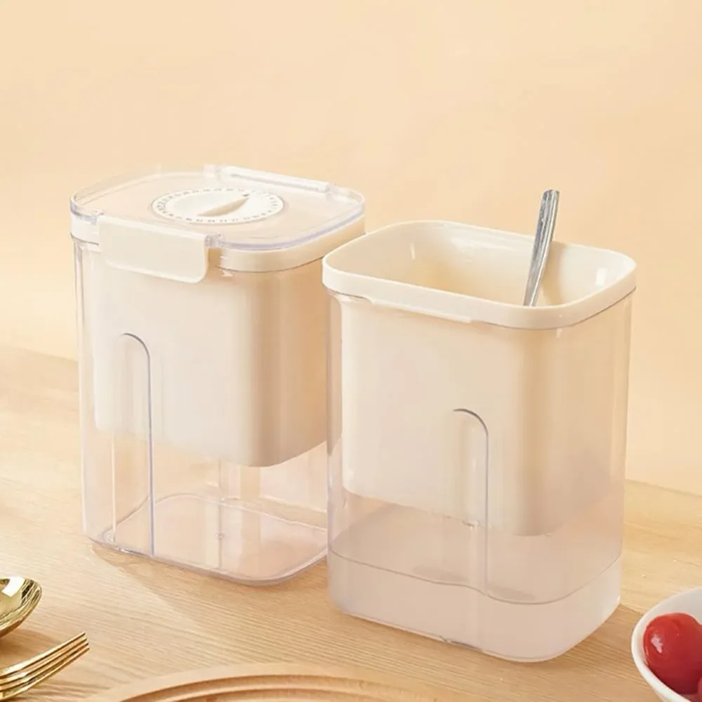 Sajtprés készlet, Vivimall, Joghurt szűrő, Görög joghurt szűrő, Tejszűrő, 18x9.7x13 cm, Zöld kanál 20x1.6 cm, Fehér