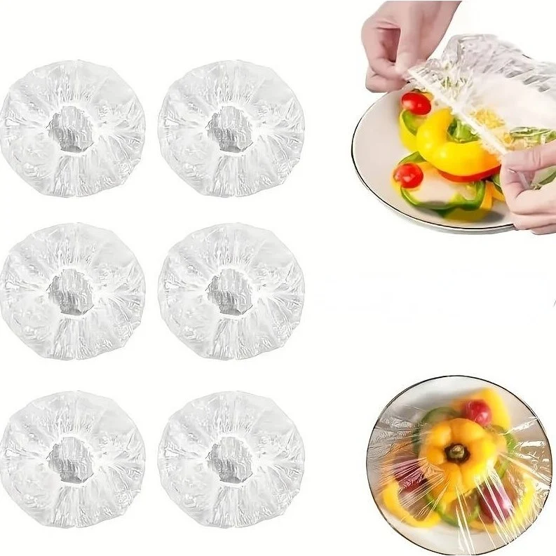 Vivimall 100 darabos rugalmas védőfólia ételekhez és tálakhoz, műanyag, frissen tartó, 12 - 40 cm átmérő