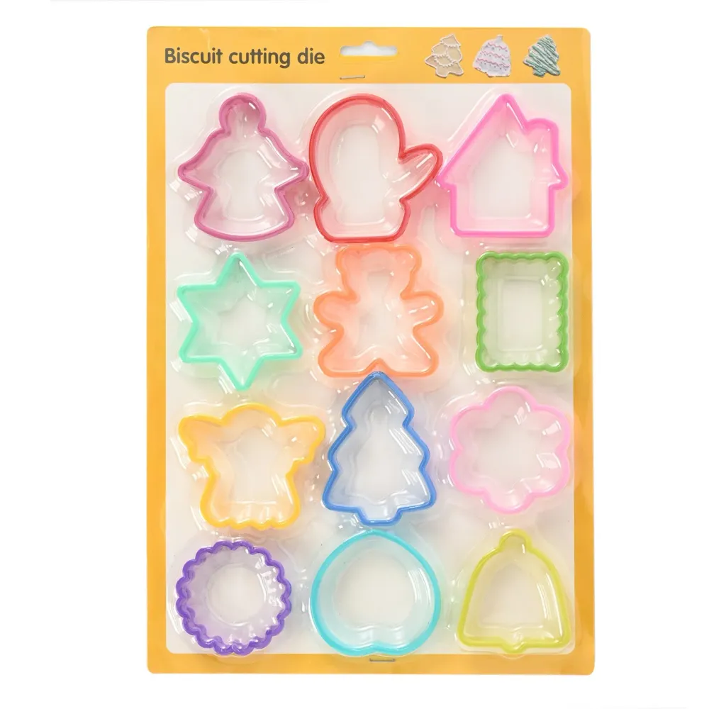 Vivimall 12 darabos sütemény kiszúró forma készlet, polipropilén anyag, különböző formák, minden alkalomra, mélység 1.6 cm...