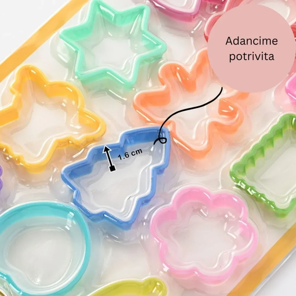 Vivimall 12 darabos sütemény kiszúró forma készlet, polipropilén anyag, különböző formák, minden alkalomra, mélység 1.6 cm...