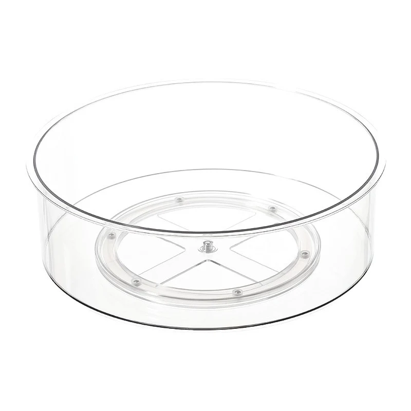 Vivimall forgatható fűszertartó, többfunkciós, kerek, 360 fokos, konyhai, műanyag, 30,5x30,5x10 cm, átlátszó