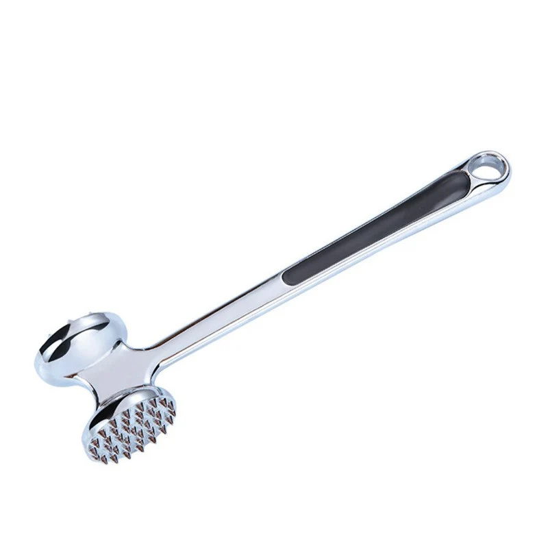 Vivimall húsklopfoló, cinkötvözet, csúszásmentes nyél, kétfejű, 22 cm, ezüst