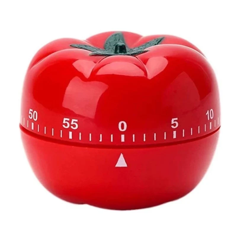 Vivimall mechanikus konyhai időzítő, paradicsom alakú, 60 perc, 6.3 x 4.5 cm, ABS anyag, piros