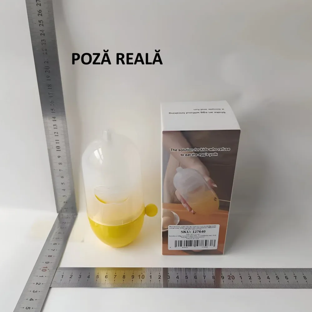 Vivimall mini kézi tojásrázó, sárgájához és fehérjéhez, keverő, 15x6 cm, sárga