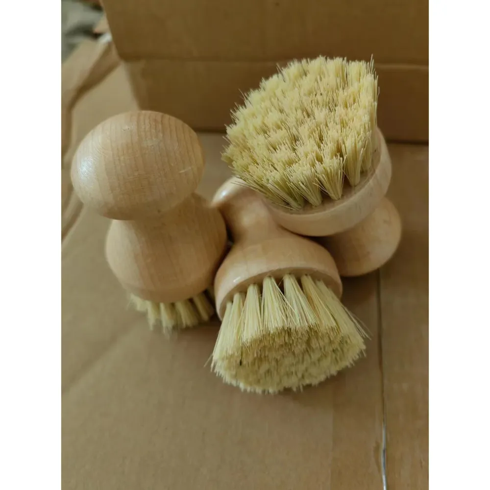 Vivimall Mosogatószer és Élelmiszerkefe, Bambusz Fa, 8 x 5 cm, Szizál Kefe, Barna