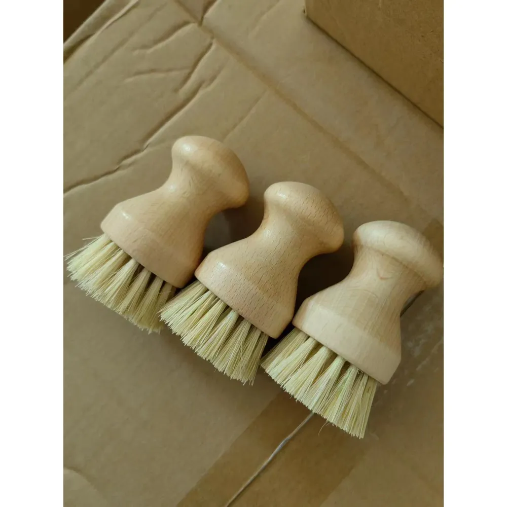 Vivimall Mosogatószer és Élelmiszerkefe, Bambusz Fa, 8 x 5 cm, Szizál Kefe, Barna