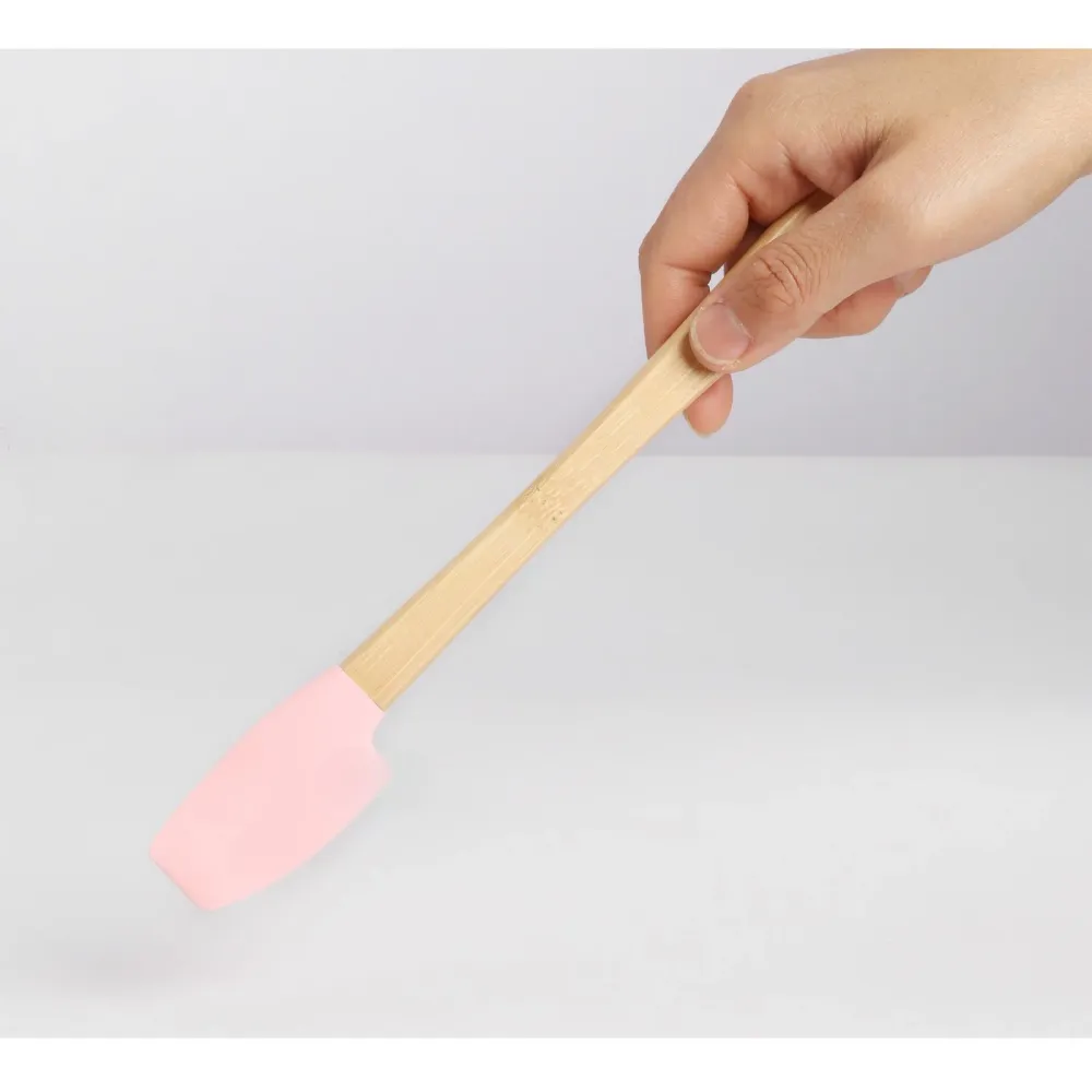 Vivimall szett 5 mini szilikon spatula, ecset, tölgy, többszínű