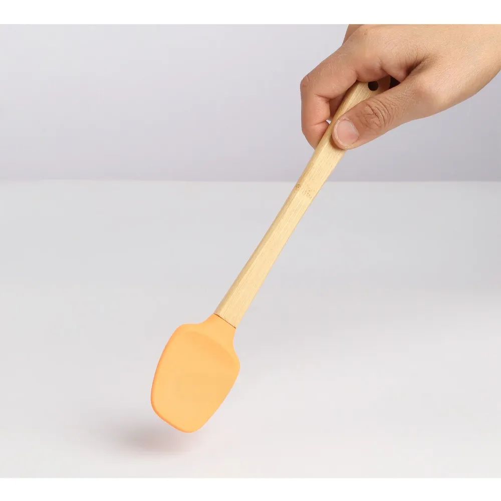 Vivimall szett 5 mini szilikon spatula, ecset, tölgy, többszínű