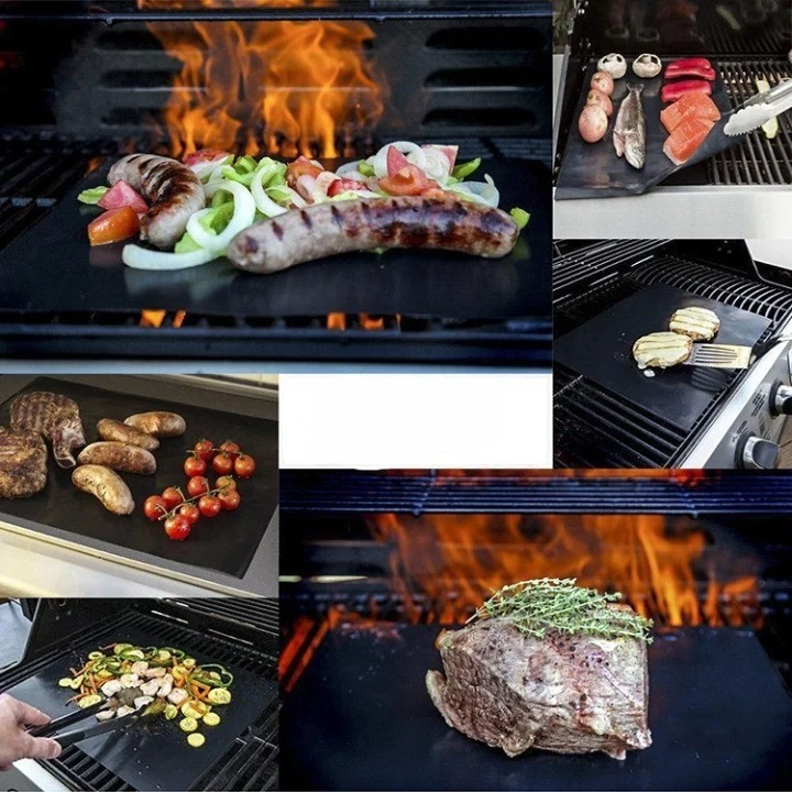 Vivimall 4 db tapadásmentes teflon lap, többfunkciós, vízálló és magas hőmérsékletnek ellenálló, grillezéshez, sütőhöz, BB...