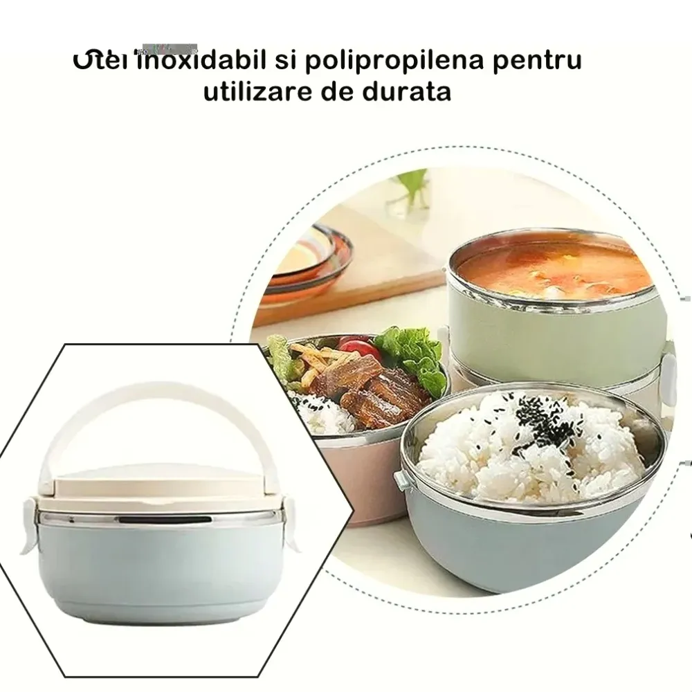 Vivimall ételtároló doboz, uzsonnás doboz, 700 ml, rozsdamentes acél, fogantyú, szellőző szelep, légmentesen záródó, 15 x...