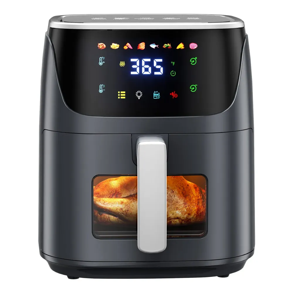 7,5L Olajmentes légkeveréses fritőz, 1500 W, 8 előprogram, átlátszó ablakkal, LED érintőképernyővel, max. 200 °C Patbrela