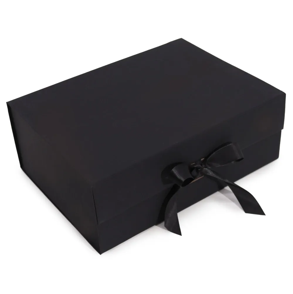 Ajándékdoboz lapos csomag extra nagy 33x25x12cm fekete
