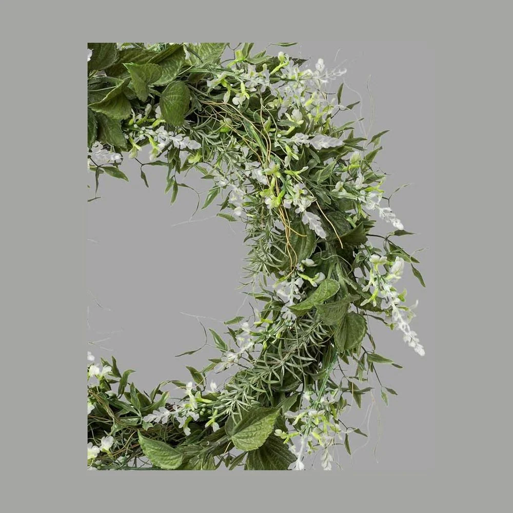 Mű levendula koszorú Ø 45 cm fehér "Lavender"