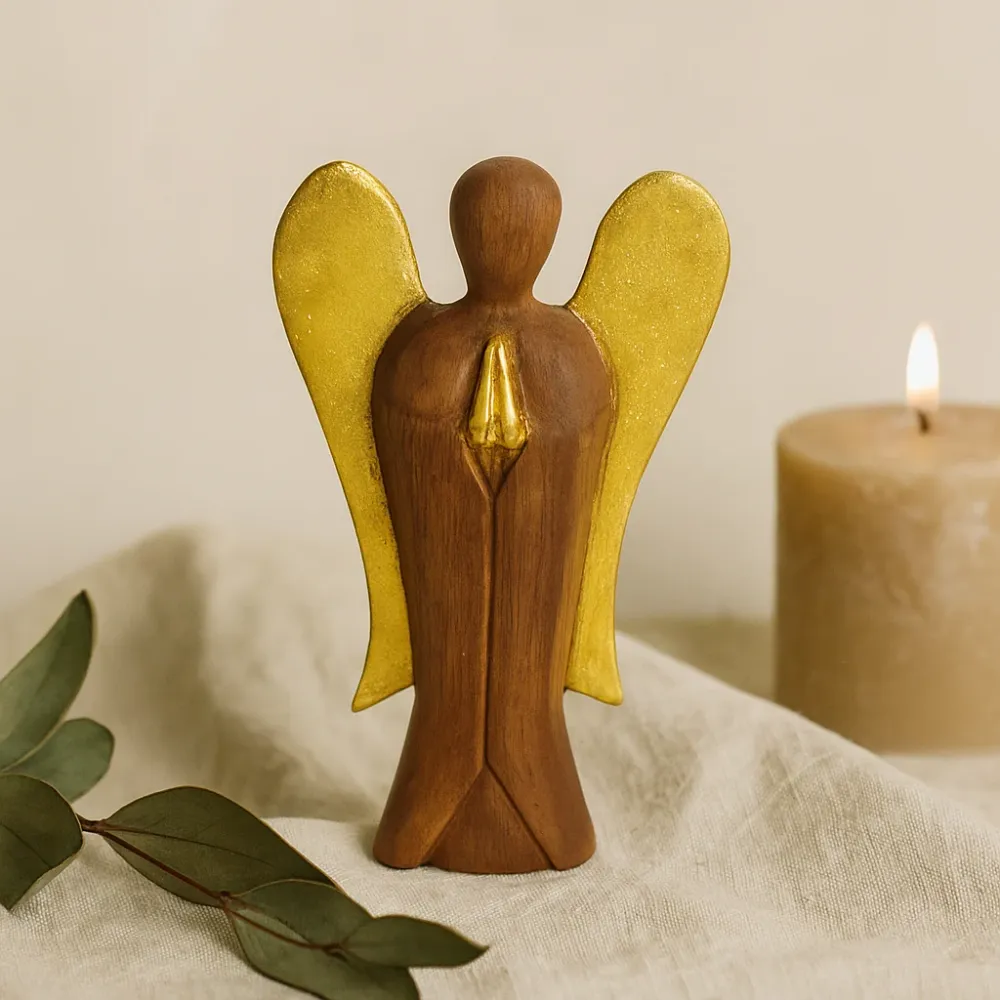 Fa angyal figura, 15cm