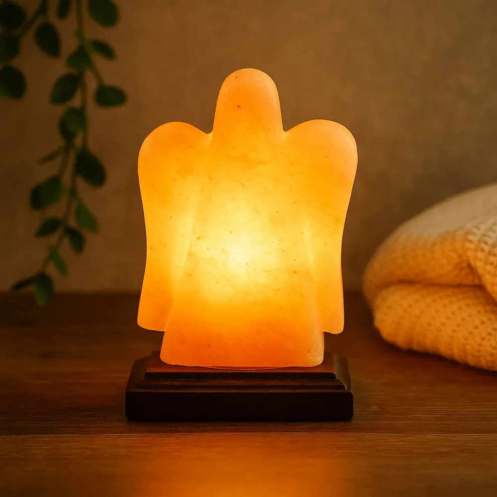 Himalája só lámpa angyal figura