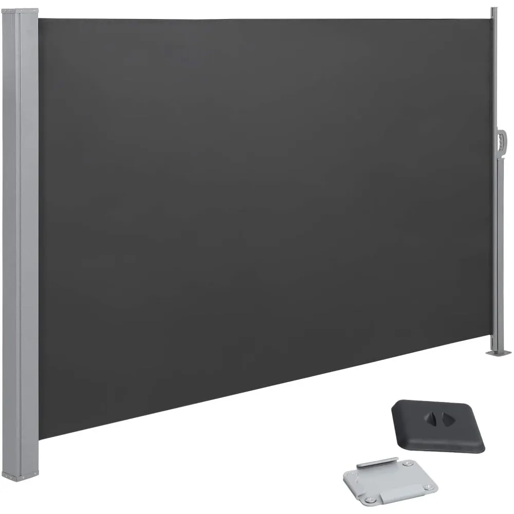 Oldalsó napellenző, kihúzható kültéri napellenző, 180x300 cm (Ma x M), füstszürke