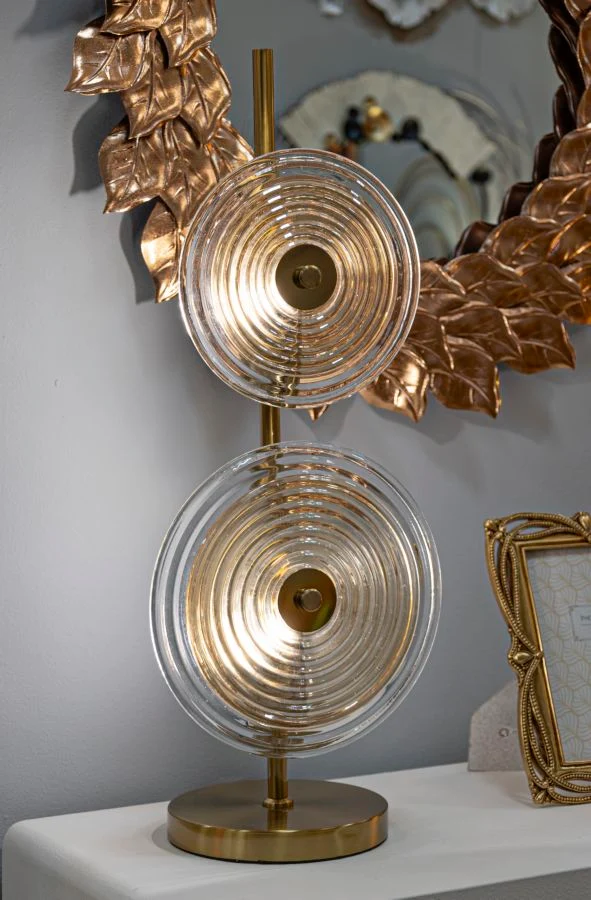 Modern design asztali lámpa arany talppal 25x63 cm