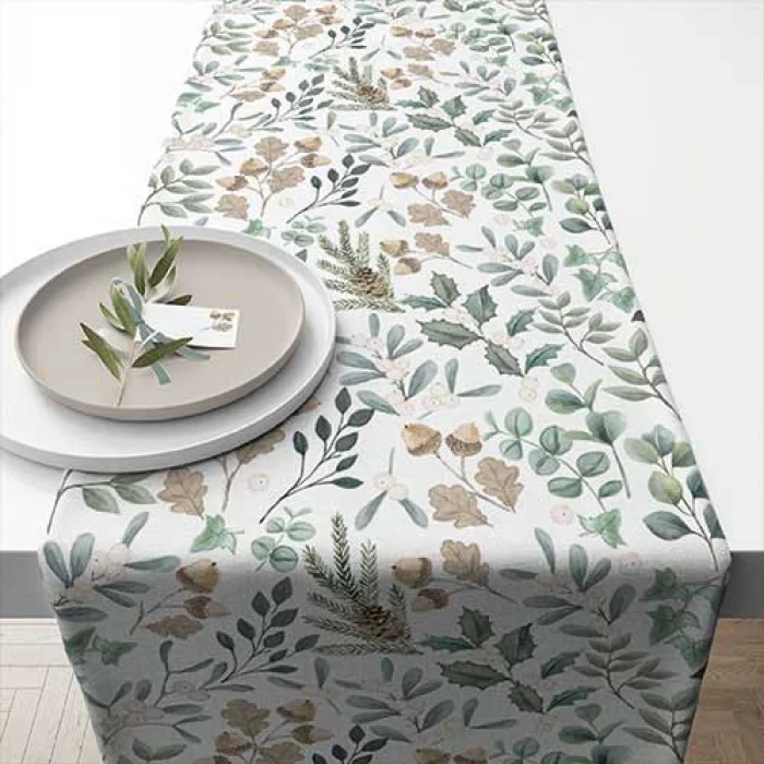Karácsonyi pamut asztali futó Collection Leaves 40x150 cm