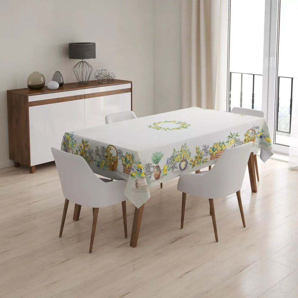 NAPOLI Citrom mintás mediterrán 137x240 cm asztalterítő Gépi gobelin