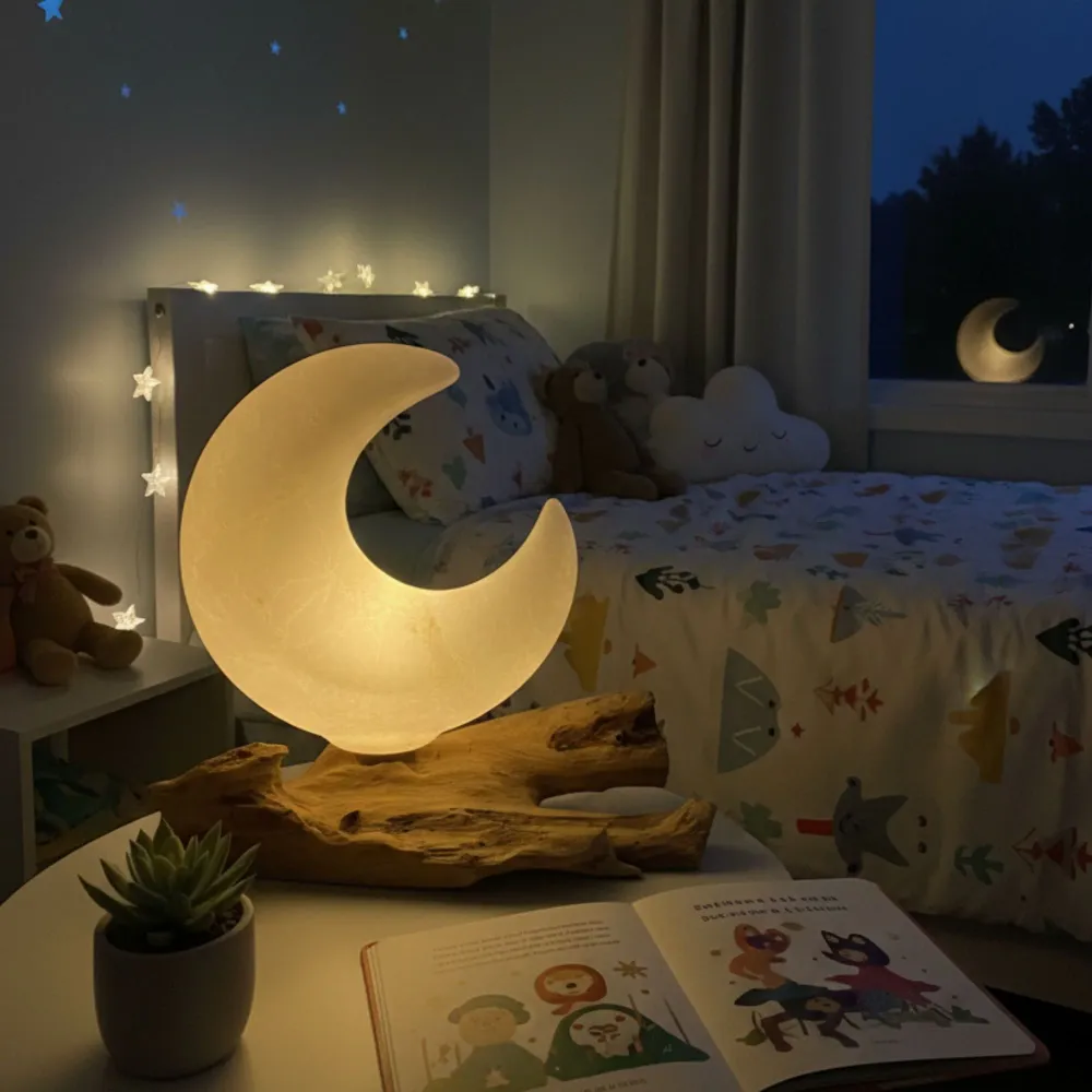 DriftGlow Lámpa Repedezett Félhold Árnyékoló – Szürke