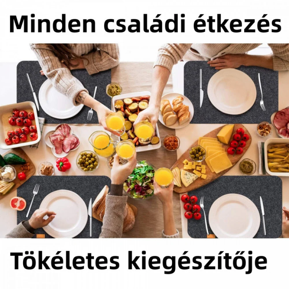 Sportout sötétszürke étkező alátét szett – csúszásmentes szilikon