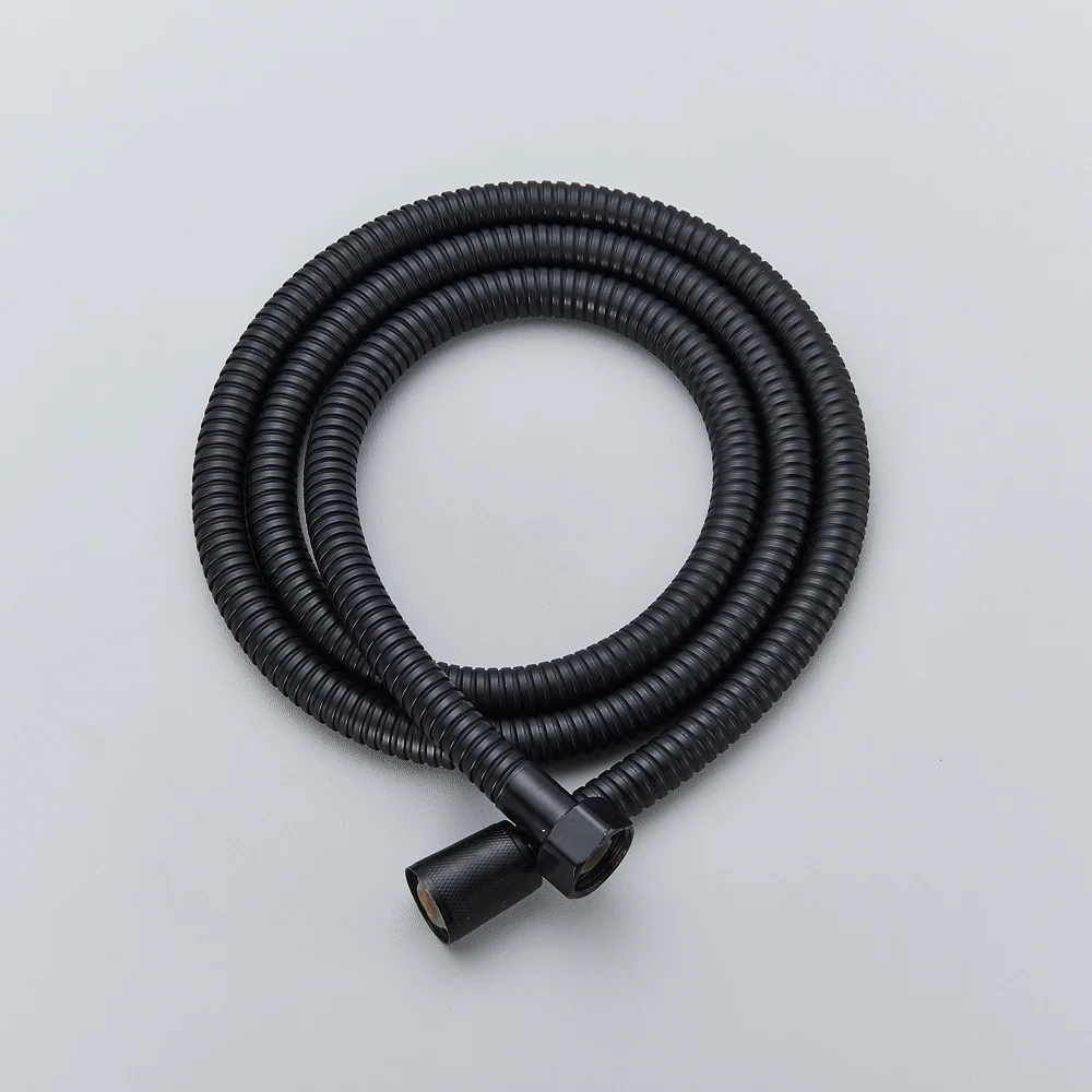 Fekete zuhanykészlet mennyezeti rögzítéssel, kerek zuhanyfejjel 30 cm, kód 1508