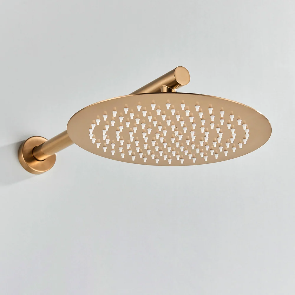Rose Gold zuhanykészlet, kerek esőzuhannyal, 2 áramlási funkcióval, 25 cm,kód:1505