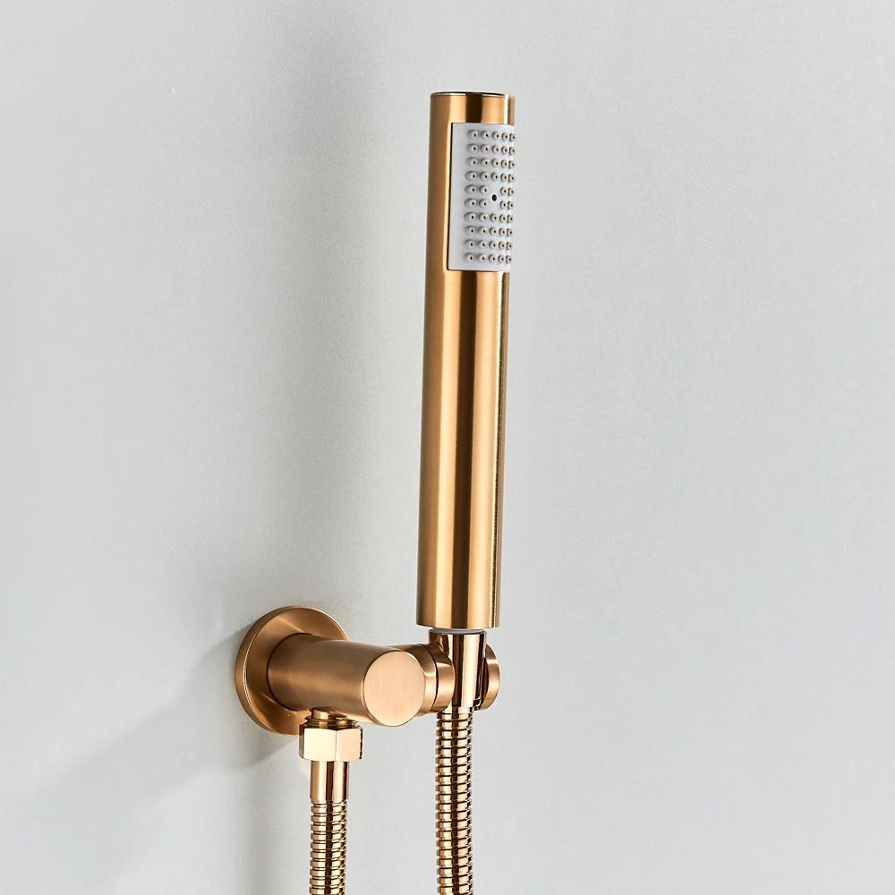 Rose Gold zuhanykészlet, kerek esőzuhannyal, 2 áramlási funkcióval, 25 cm,kód:1505