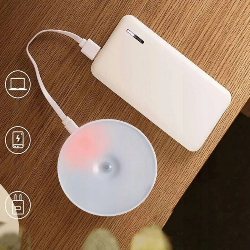 2 db 16 LED-es Mozgásérzékelős Éjszakai Lámpa – USB-s, Sárga Fényű