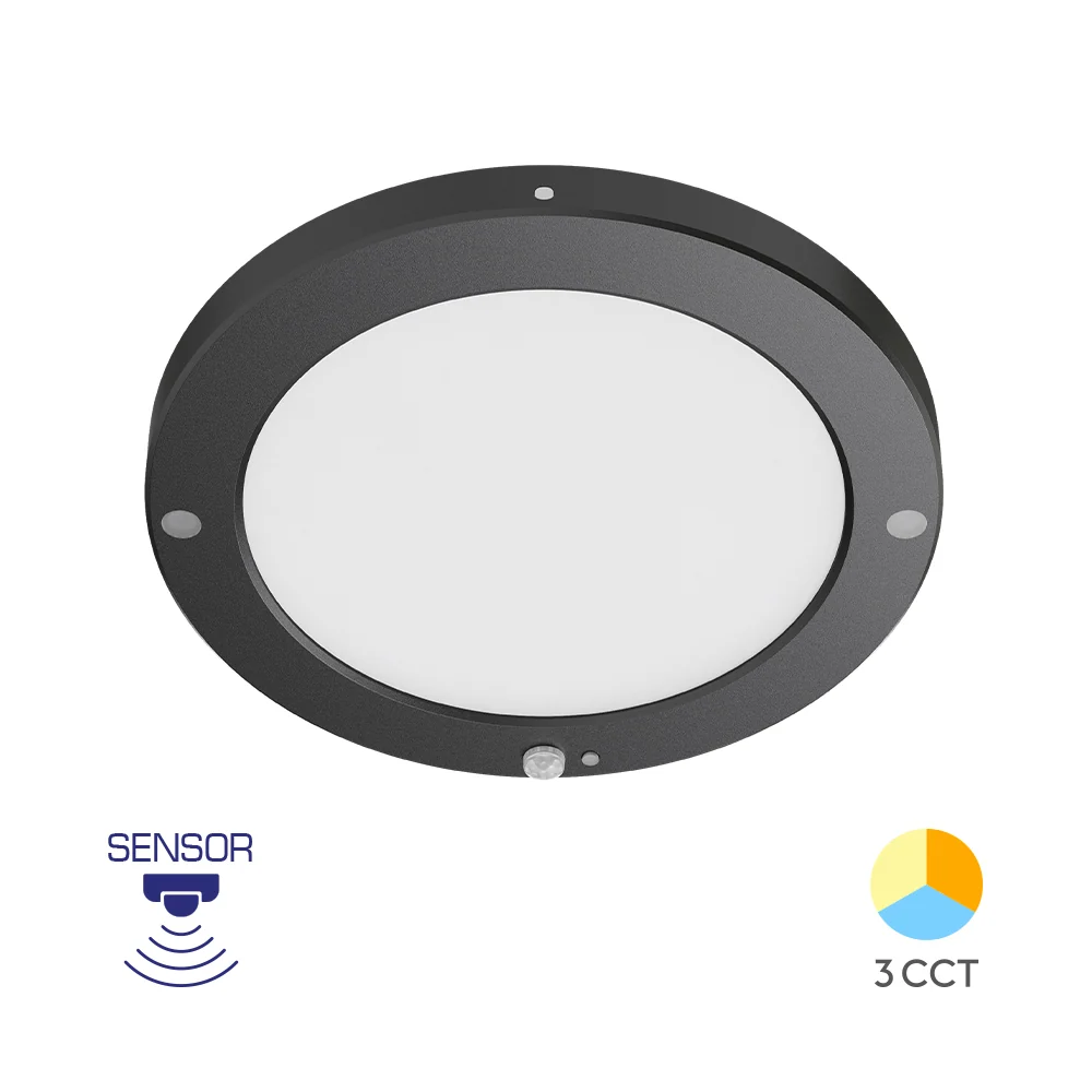 Braytron Beltéri Led lámpa Fekete Mozgásérzékelővel 20W 1800Lm 3IN1 IP20 220-240V BP03-92081