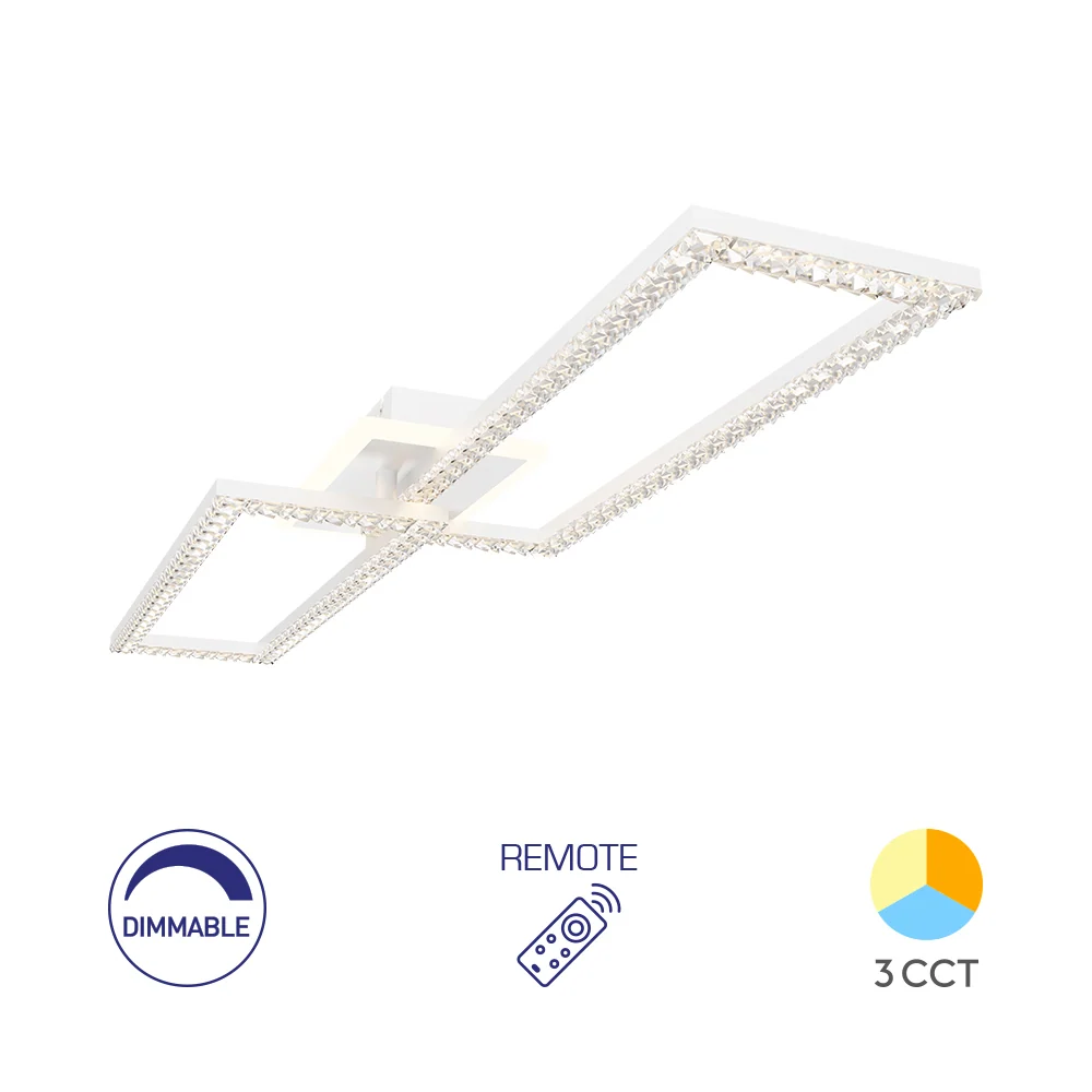 Braytron beltéri mennyezeti Fehér ,Kristály hatás,Dimmerelhető,Távirányítható Led lámpa 55W 6050Lm 3IN IP200 220-240V BH17...