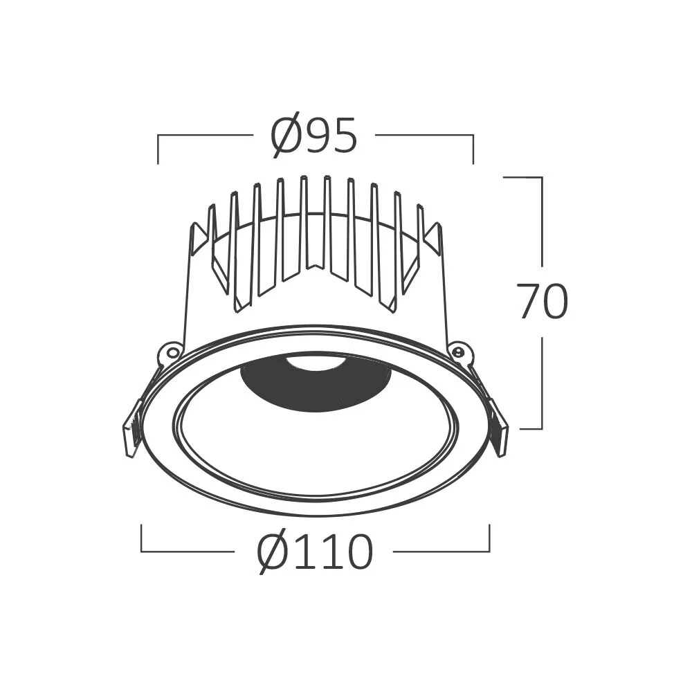 Braytron fehér süllyesztett led lámpatest 20w 3IN1 IP20 2200Lm 220-240v BD37-00280