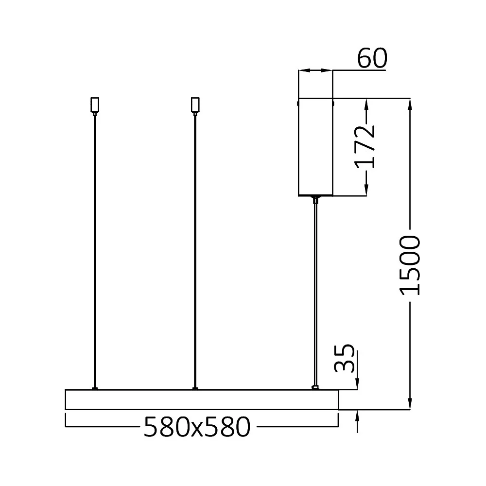 Braytron függeszthető Led lámpa Fehér 46W 3IN1 3920Lm IP20 220-240V BH17-01980
