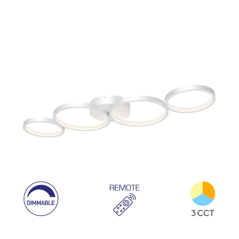 Braytron mennyezeti Led lámpa Fehér Dimmerelhető ,távirányítható 60W 3IN1 6050Lm IP20 220-240V BH17-04090