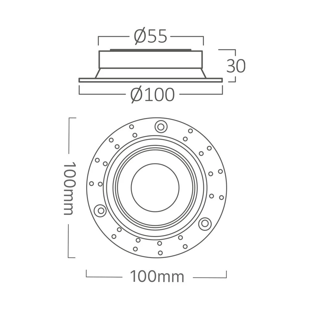 Braytron süllyesztett spotlámpa lámpatest max.1*35W Fehér IP20 BH03-00820