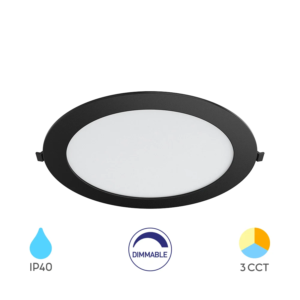 Braytron süllyeszthető Led panel Dimmerelhető 18W IP40 1800Lm 3IN1 Fekete 220-240V BP01-91881