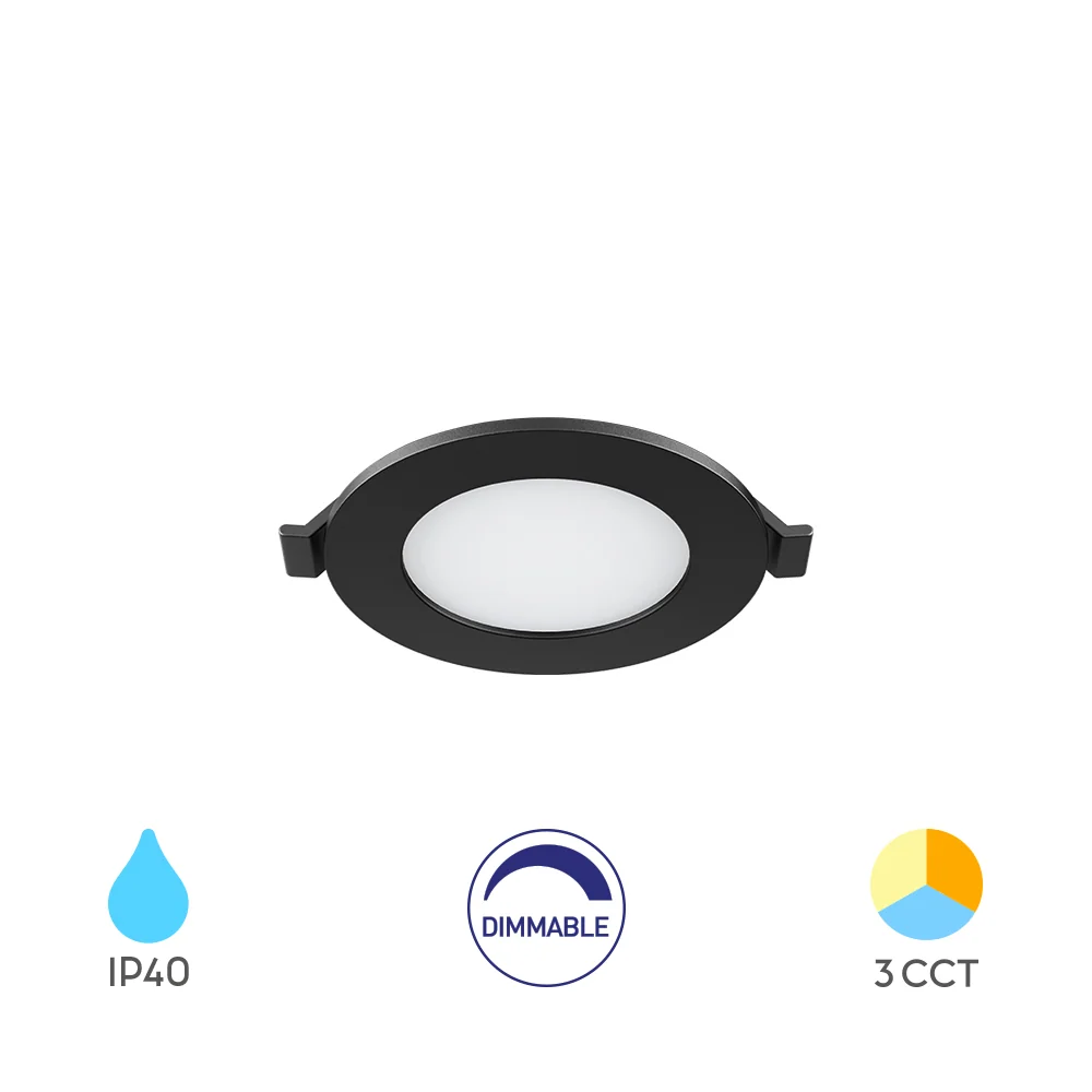 Braytron süllyeszthető Led panel Fekete 4W 3IN1 280Lm IP40 220-240V BP01-90481