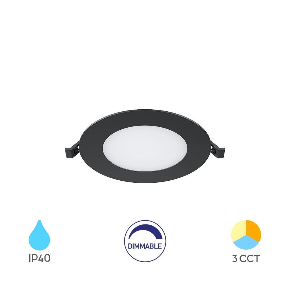 Braytron süllyeszthető Led panel Fekete 6W 470Lm 3IN1 Dimmerelhető IP40 220-240V BP01-90681